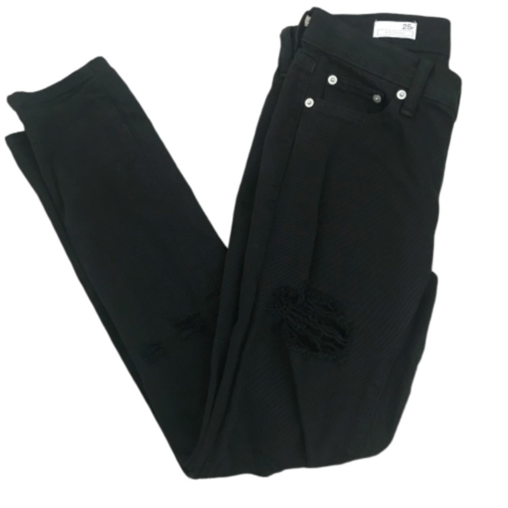 Gap 1969 girlfriend jeans black distressed 25